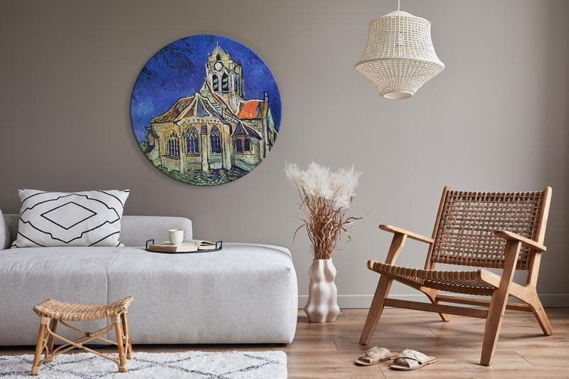 Quadro rotondo - The Church at Auvers (Vincent van Gogh) in Poster e stampe Collezione Casa - Trebisacce, commercioVirtuoso.it