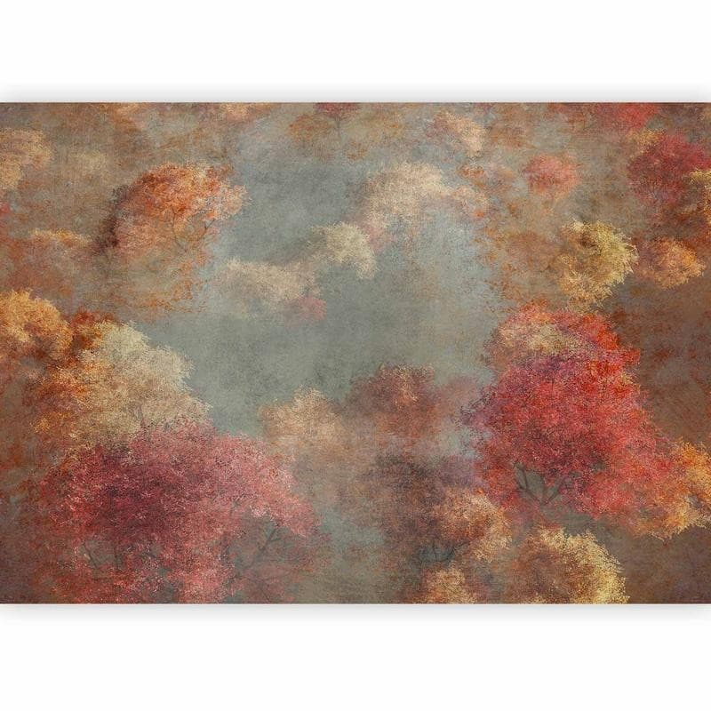 Carta da parati - Nature in autumn - landscape of autumn trees in painted retro style in Carta da parati Collezione Casa - Trebisacce, commercioVirtuoso.it