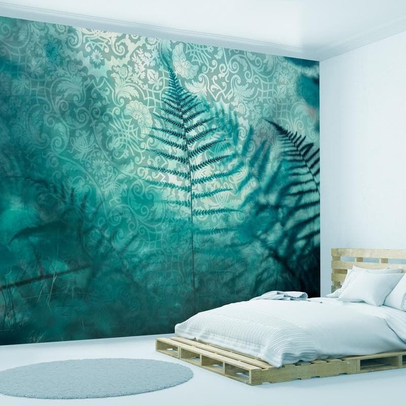 Carta da parati - In a forest retreat - abstract composition with ferns and patterns in Carta da parati Collezione Casa - Trebisacce, commercioVirtuoso.it
