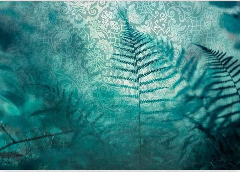 Carta da parati - In a forest retreat - abstract composition with ferns and patterns in Carta da parati Collezione Casa - Trebisacce, commercioVirtuoso.it
