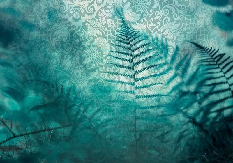 Carta da parati - In a forest retreat - abstract composition with ferns and patterns in Carta da parati Collezione Casa - Trebisacce, commercioVirtuoso.it