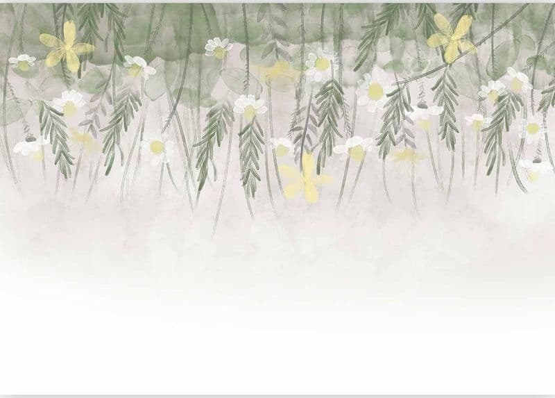 Carta da parati - Home herbarium - subtle floral motif with flowers in watercolour style in Carta da parati Collezione Casa - Trebisacce, commercioVirtuoso.it
