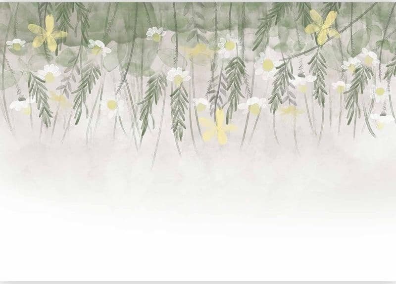 Carta da parati - Home herbarium - subtle floral motif with flowers in watercolour style in Carta da parati Collezione Casa - Trebisacce, commercioVirtuoso.it