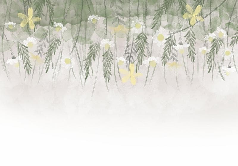 Carta da parati - Home herbarium - subtle floral motif with flowers in watercolour style in Carta da parati Collezione Casa - Trebisacce, commercioVirtuoso.it