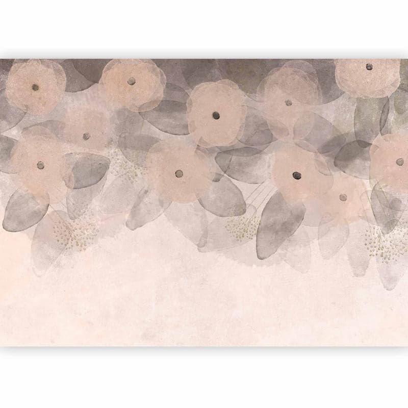 Carta da parati - Minimalist meadow - patterns on a delicate beige textured background in Carta da parati Collezione Casa - Trebisacce, commercioVirtuoso.it