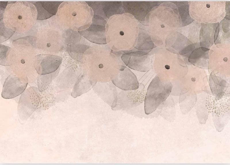 Carta da parati - Minimalist meadow - patterns on a delicate beige textured background in Carta da parati Collezione Casa - Trebisacce, commercioVirtuoso.it