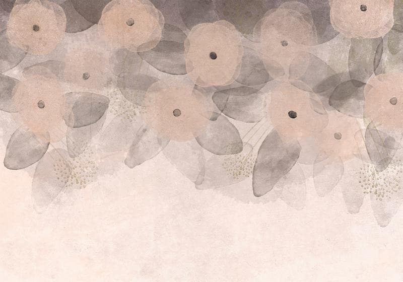 Carta da parati - Minimalist meadow - patterns on a delicate beige textured background in Carta da parati Collezione Casa - Trebisacce, commercioVirtuoso.it