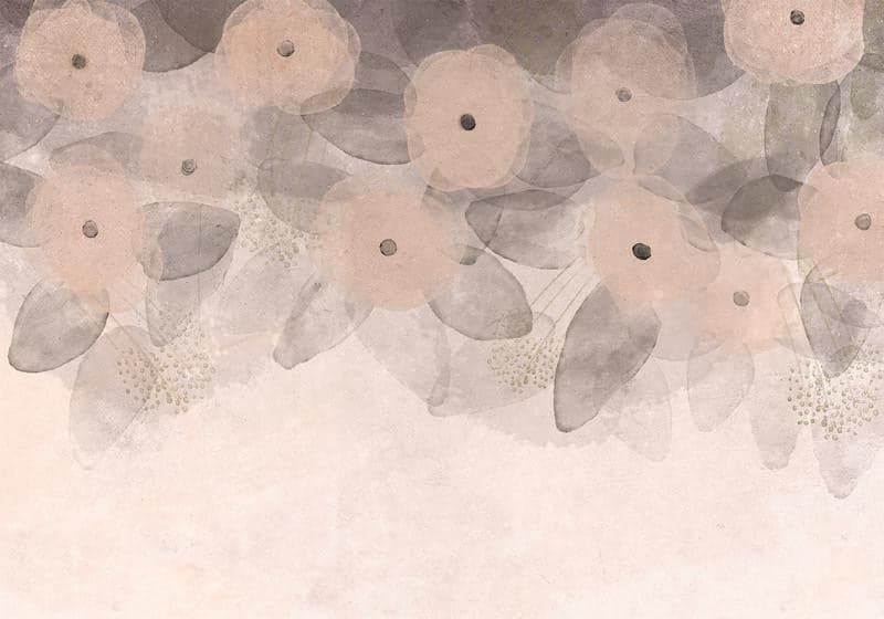 Carta da parati - Minimalist meadow - patterns on a delicate beige textured background in Carta da parati Collezione Casa - Trebisacce, commercioVirtuoso.it