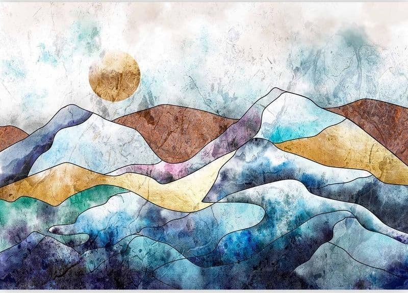 Carta da parati - Stained Glass Landscape in Carta da parati Collezione Casa - Trebisacce, commercioVirtuoso.it