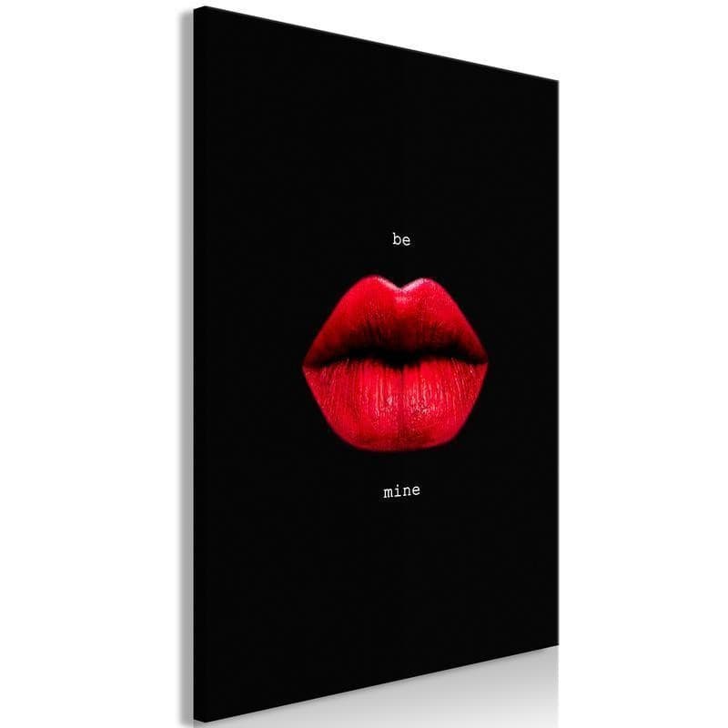 Quadro - Red Lips (1-part) - Black Background with English Text in Poster e stampe Collezione Casa - Trebisacce, commercioVirtuoso.it