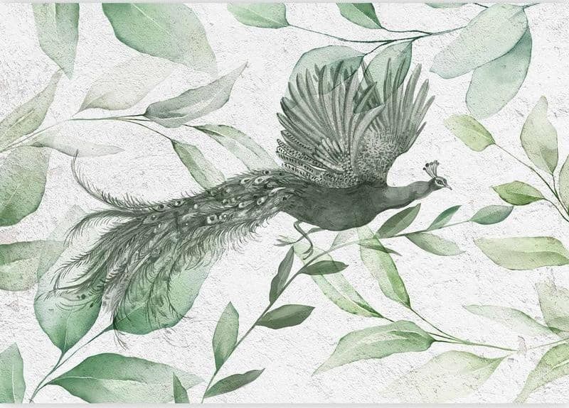 Carta da parati - Flight of a Peacock - Third Variant in Carta da parati Collezione Casa - Trebisacce, commercioVirtuoso.it