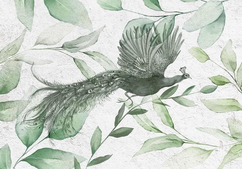 Carta da parati - Flight of a Peacock - Third Variant in Carta da parati Collezione Casa - Trebisacce, commercioVirtuoso.it