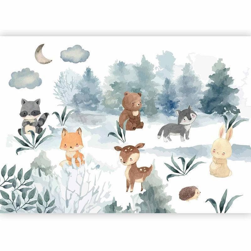 Carta da parati - Forest Games - Animals in a Forest Painted in Watercolours in Carta da parati Collezione Casa - Trebisacce, commercioVirtuoso.it