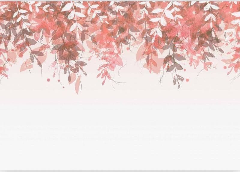 Carta da parati - Under vegetation - hanging vines of pink leaves on a neutral background in Carta da parati Collezione Casa - Trebisacce, commercioVirtuoso.it