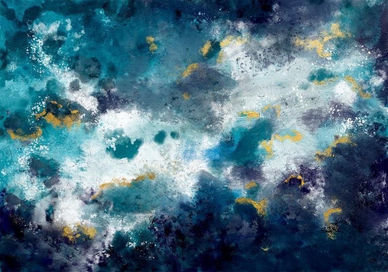 Carta da parati - Stormy ocean - abstract blue composition in watercolour style in Carta da parati Collezione Casa - Trebisacce, commercioVirtuoso.it