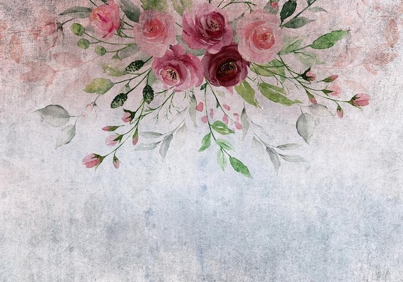 Carta da parati - Summer bloom - plant motif with flowers and leaves in pink tones in Carta da parati Collezione Casa - Trebisacce, commercioVirtuoso.it