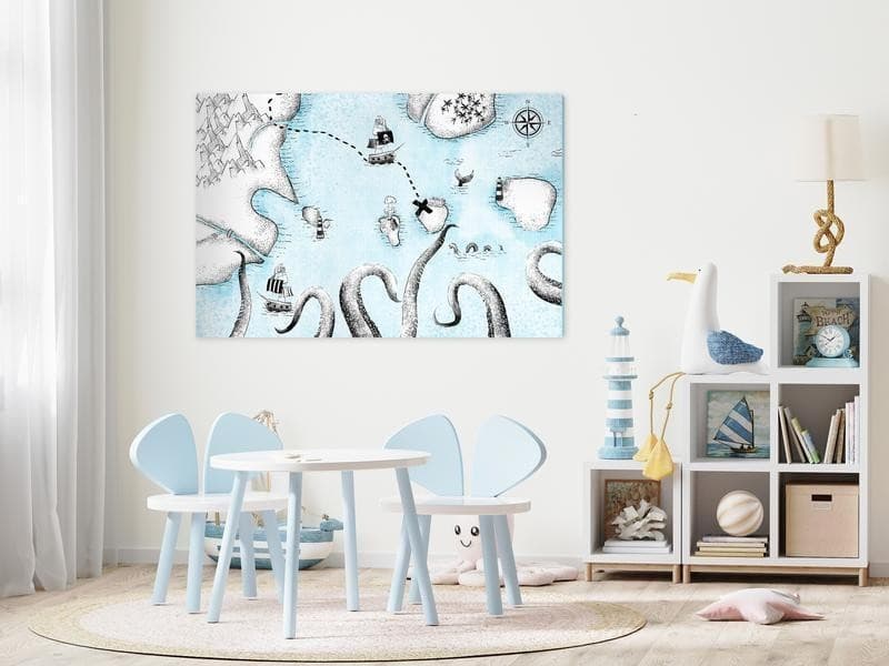 Quadro - Treasure Map (1 Part) Wide in Mappe Collezione Casa - Trebisacce, commercioVirtuoso.it