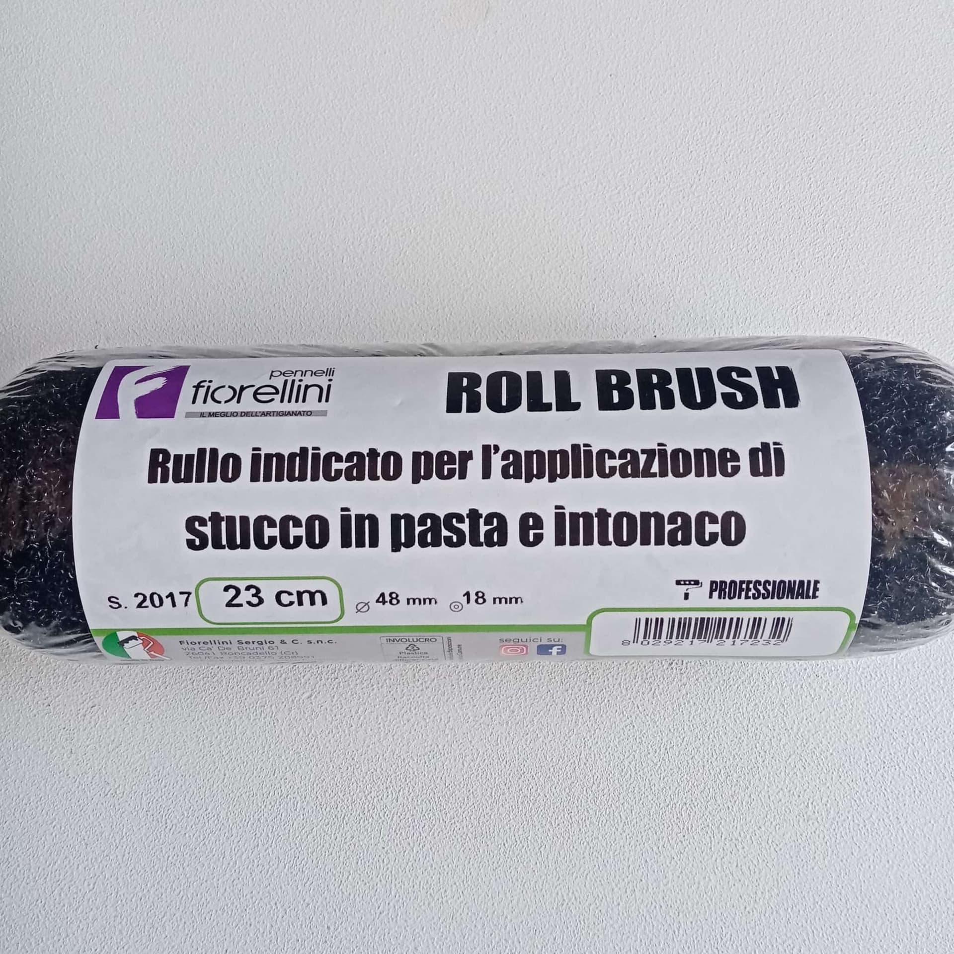 Fiorellini Roll Brush rullo poliammide da 23cm senza manico per l' applicazione di stucco in pasta e intonaco in Rulli per verniciare Aloiserw.com - Altomonte, commercioVirtuoso.it