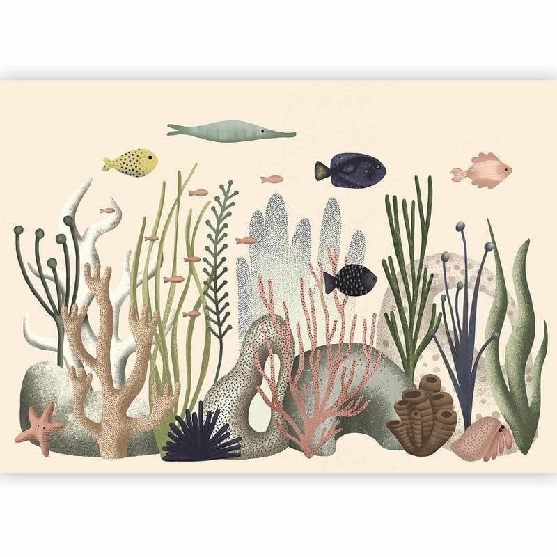 Carta da parati - Underwater World - Fish and Corals in Pastel Colours in Carta da parati Collezione Casa - Trebisacce, commercioVirtuoso.it