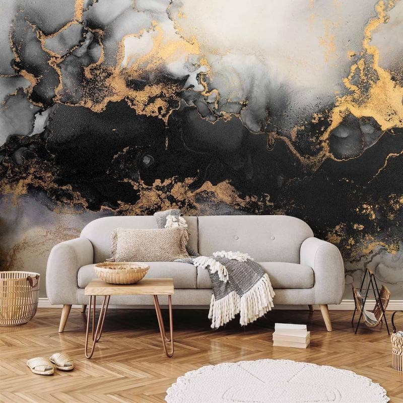 Carta da parati - Gold Explosions - an Abstract Pattern Inspired by Marble in Carta da parati Collezione Casa - Trebisacce, commercioVirtuoso.it