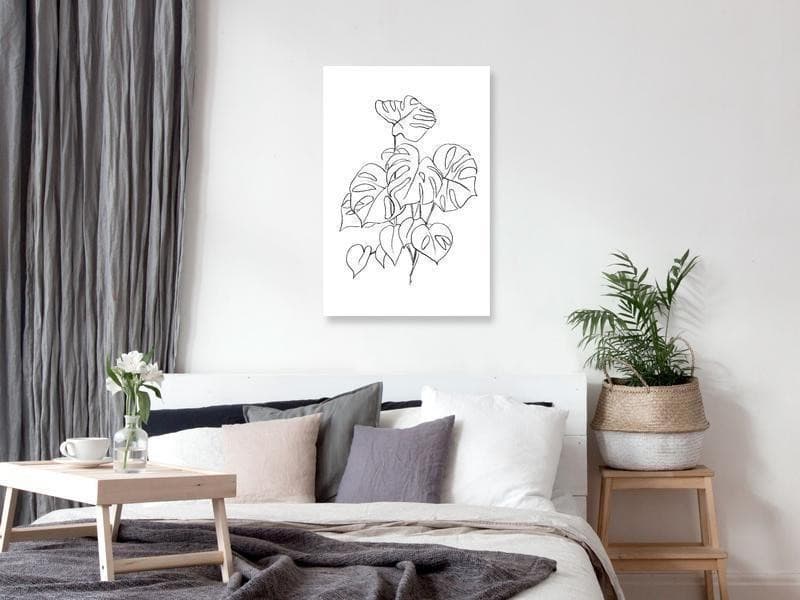 Quadro - Monochrome Monstera (1 Part) Vertical in Poster e stampe Collezione Casa - Trebisacce, commercioVirtuoso.it