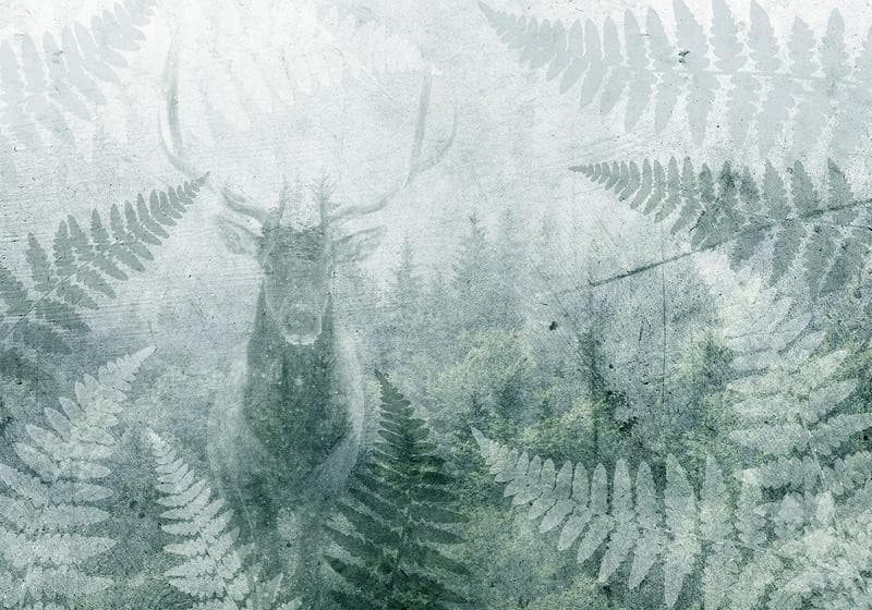 Carta da parati - Deer in Ferns - Third Variant in Carta da parati Collezione Casa - Trebisacce, commercioVirtuoso.it