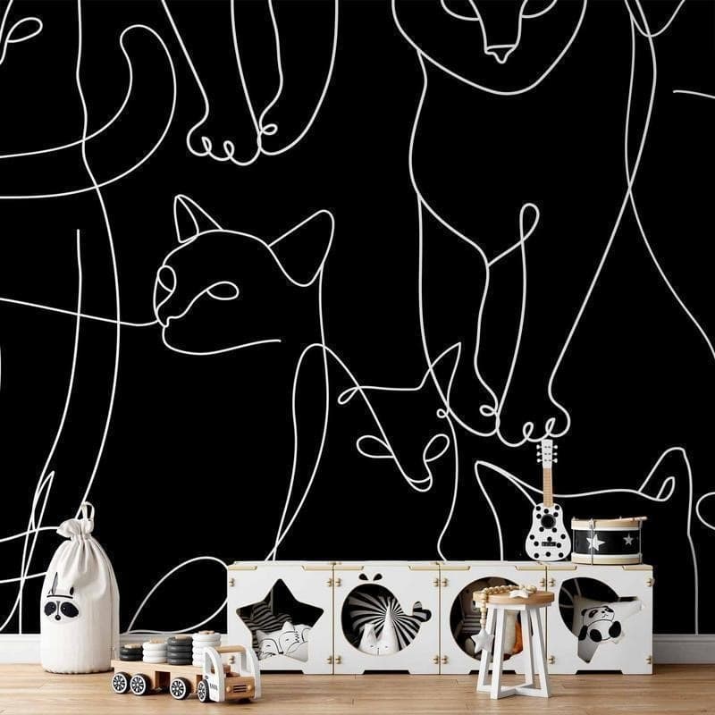 Carta da parati - Cat Habits - First Variant in Carta da parati Collezione Casa - Trebisacce, commercioVirtuoso.it