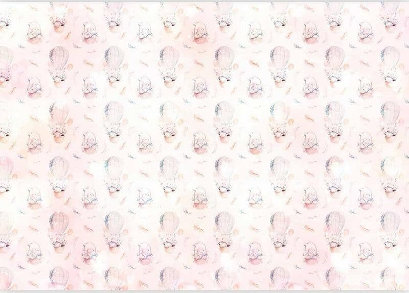 Carta da parati - Solid pattern with feathers - hares in a basket and in a balloon for children in Carta da parati Collezione Casa - Trebisacce, commercioVirtuoso.it