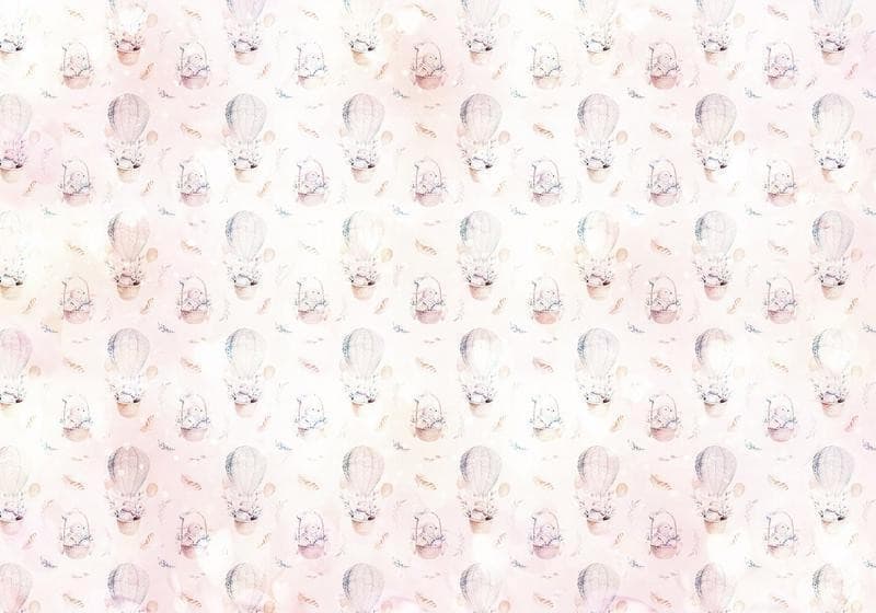Carta da parati - Solid pattern with feathers - hares in a basket and in a balloon for children in Carta da parati Collezione Casa - Trebisacce, commercioVirtuoso.it