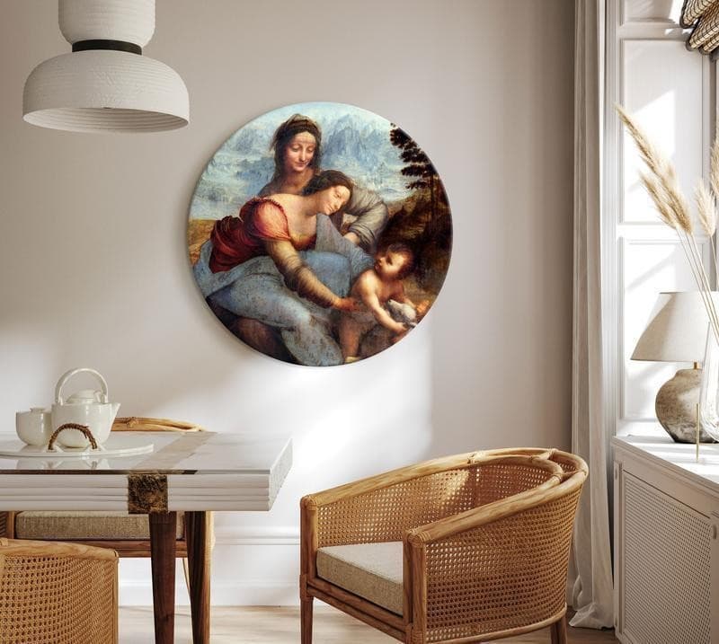Quadro rotondo - The Virgin and Child with Saint Anne (Leonardo da Vinci) in Poster e stampe Collezione Casa - Trebisacce, commercioVirtuoso.it