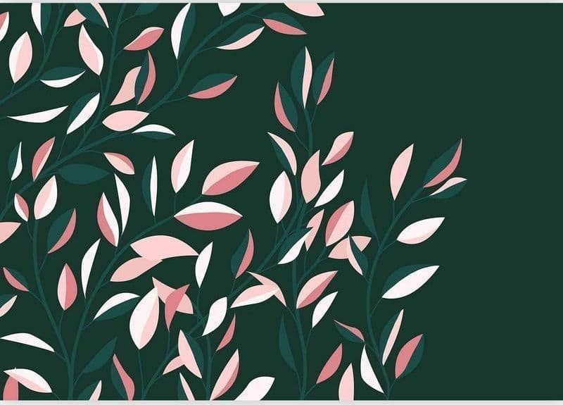 Carta da parati - Flowering vine - minimalist climbing leaves on a green background in Carta da parati Collezione Casa - Trebisacce, commercioVirtuoso.it
