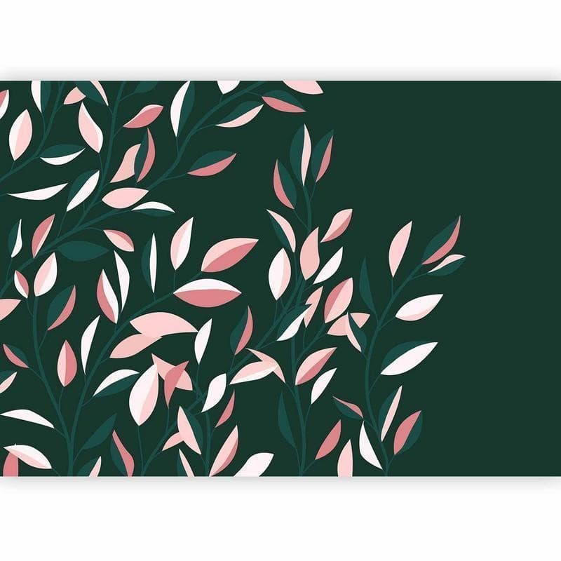 Carta da parati - Flowering vine - minimalist climbing leaves on a green background in Carta da parati Collezione Casa - Trebisacce, commercioVirtuoso.it