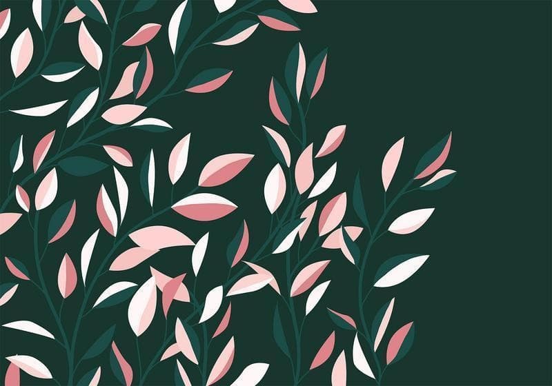 Carta da parati - Flowering vine - minimalist climbing leaves on a green background in Carta da parati Collezione Casa - Trebisacce, commercioVirtuoso.it
