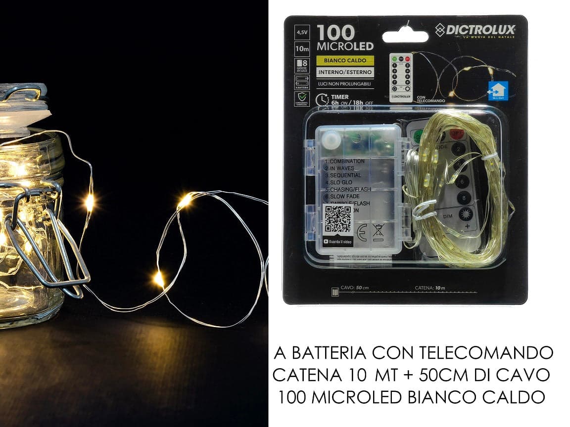 Catena Bianco Caldo 100 Microled in Catene luminose Save The Money - Rimini, commercioVirtuoso.it
