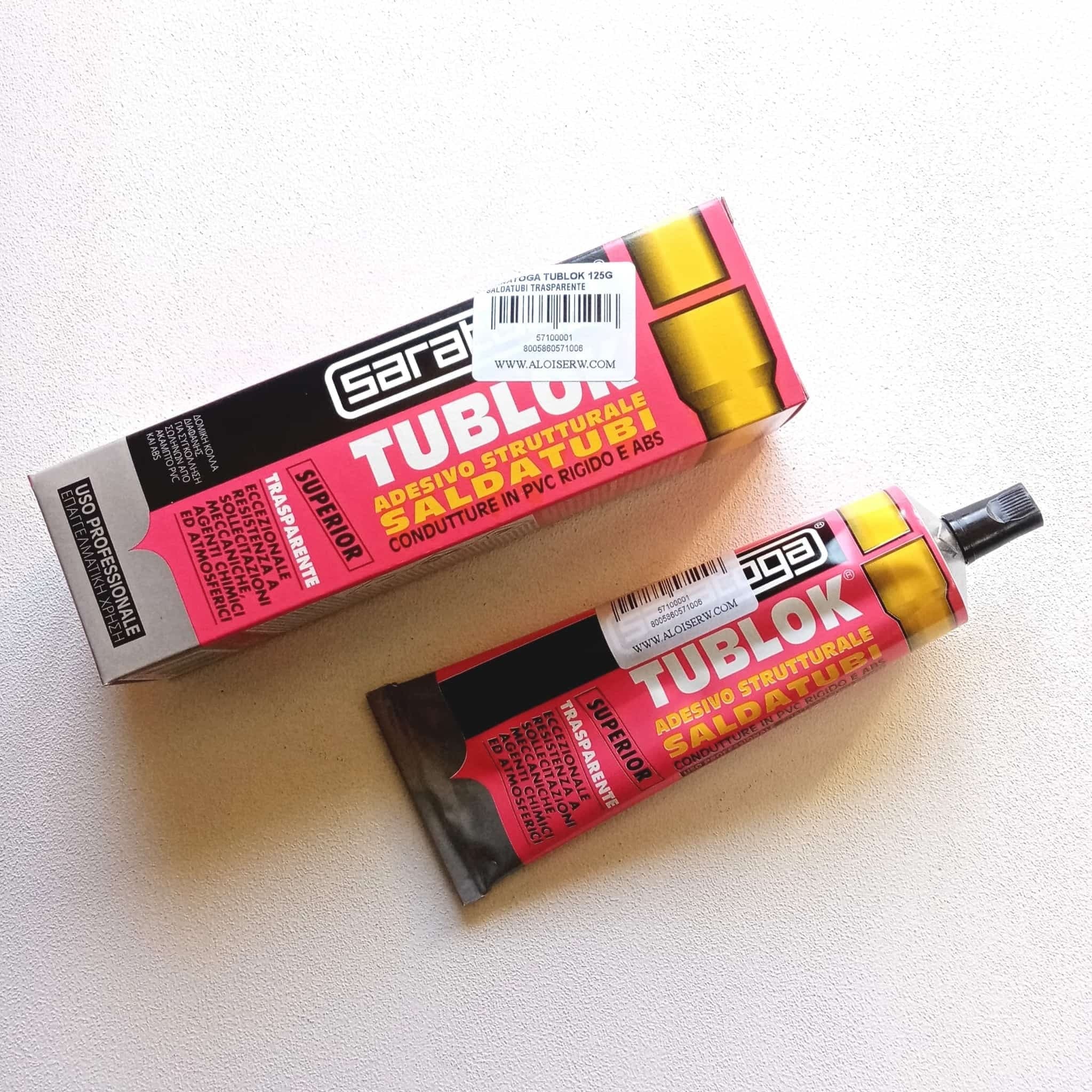 Saratoga Tublok 125gr colla trasparente per pvc rigibo e abs