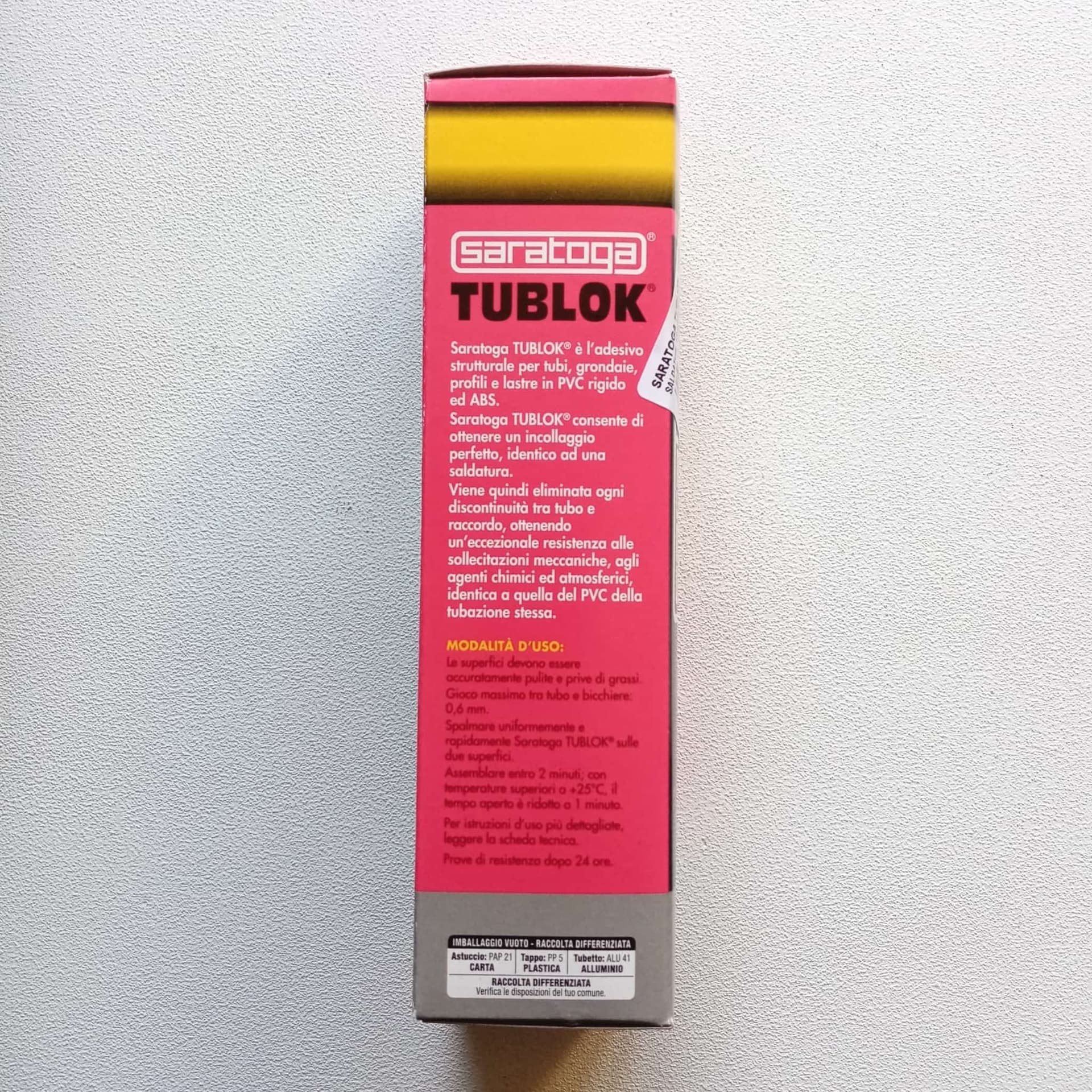 Saratoga Tublok 125gr colla trasparente per pvc rigibo e abs in Silicone Aloiserw.com - Altomonte, commercioVirtuoso.it