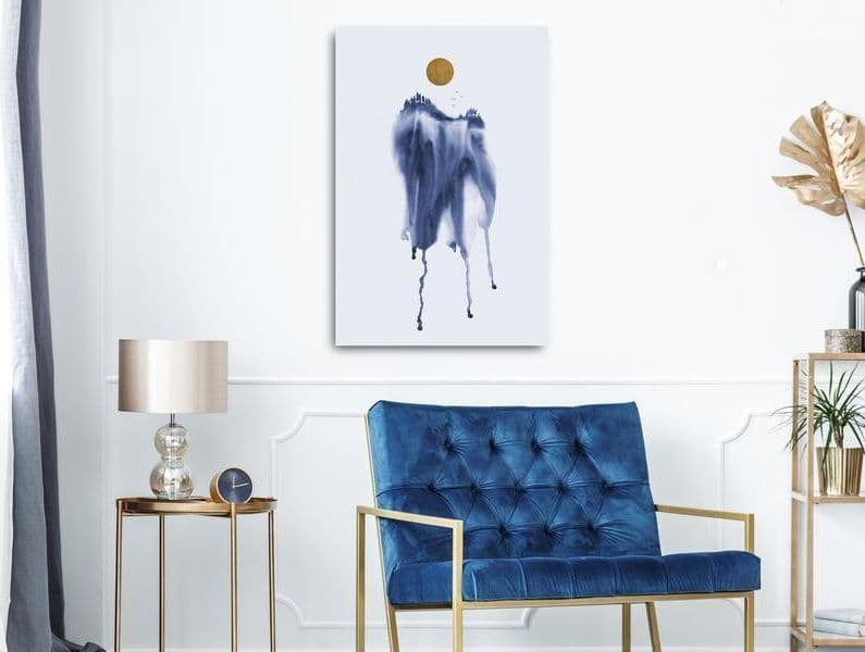 Quadro - Forest in Watercolors (1-part) - Blue Hue Landscape Abstraction in Poster e stampe Collezione Casa - Trebisacce, commercioVirtuoso.it
