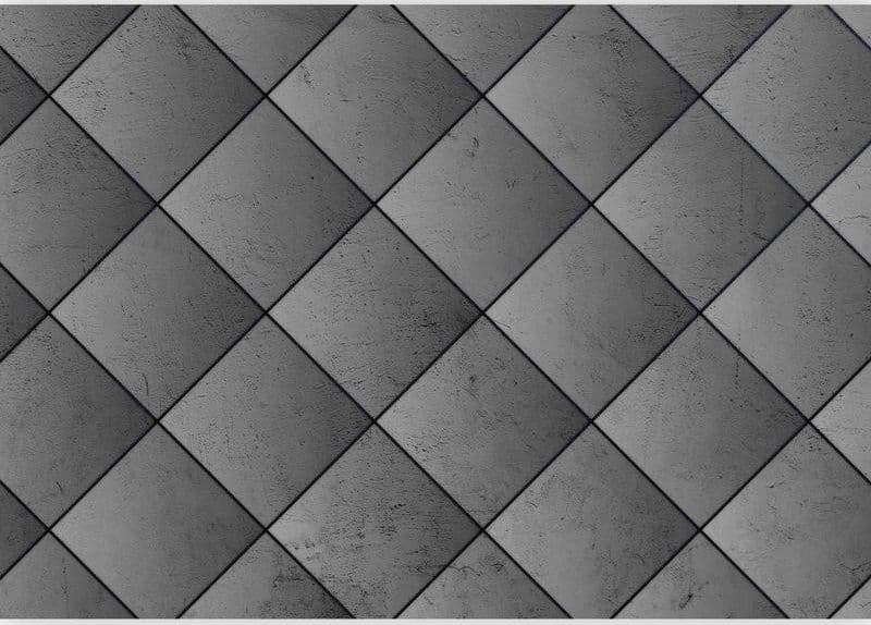 Carta da parati - Grey symmetry - geometric pattern in concrete pattern with black joints in Carta da parati Collezione Casa - Trebisacce, commercioVirtuoso.it