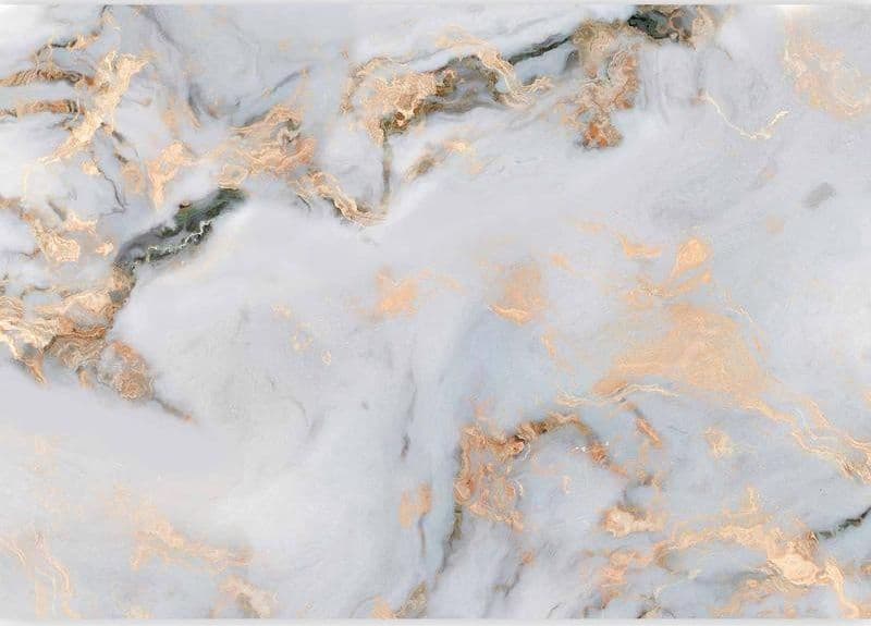 Carta da parati - White Stone - Elegant Marble With Golden Highlights in Carta da parati Collezione Casa - Trebisacce, commercioVirtuoso.it
