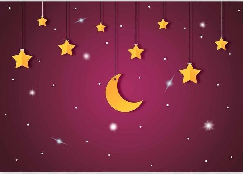 Carta da parati - Skyline - violet night sky landscape with stars for children in Carta da parati Collezione Casa - Trebisacce, commercioVirtuoso.it