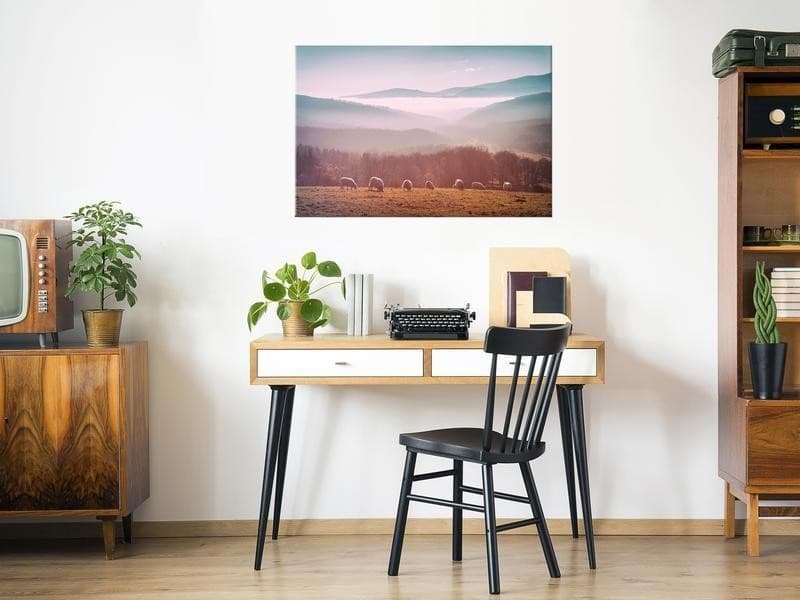 Quadro - Sheep in Mountain Landscape (1-part) - Animals in Nature in Poster e stampe Collezione Casa - Trebisacce, commercioVirtuoso.it