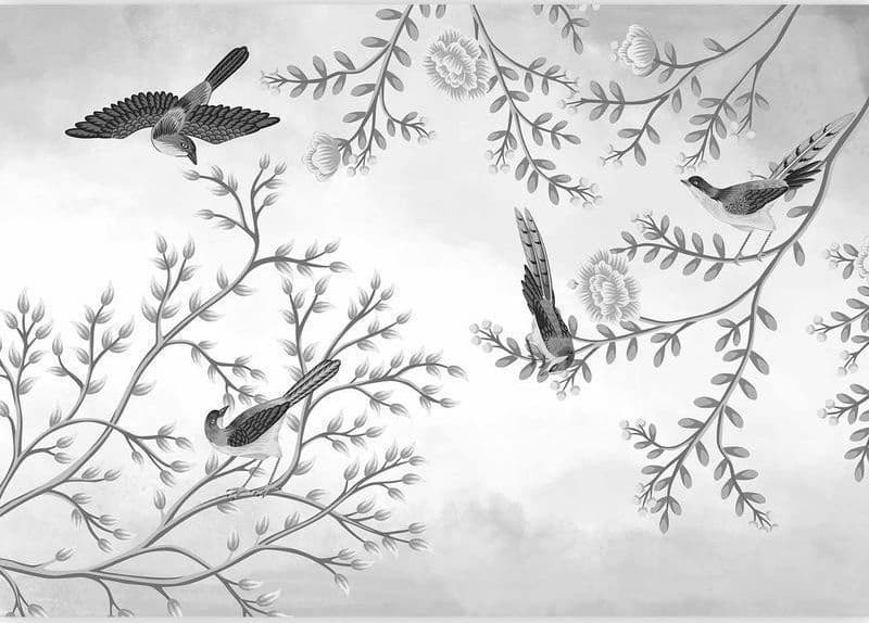 Carta da parati - Birds in the Garden - Third Variant in Carta da parati Collezione Casa - Trebisacce, commercioVirtuoso.it