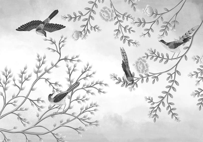Carta da parati - Birds in the Garden - Third Variant in Carta da parati Collezione Casa - Trebisacce, commercioVirtuoso.it