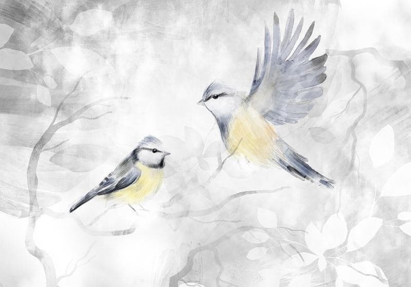 Carta da parati - Watercolor Tit - Second Variant in Carta da parati Collezione Casa - Trebisacce, commercioVirtuoso.it