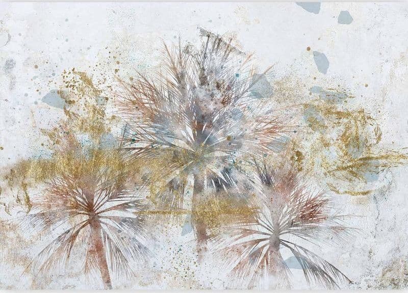 Carta da parati - Grey palms - plant motif in an abstract composition with patterns in Carta da parati Collezione Casa - Trebisacce, commercioVirtuoso.it