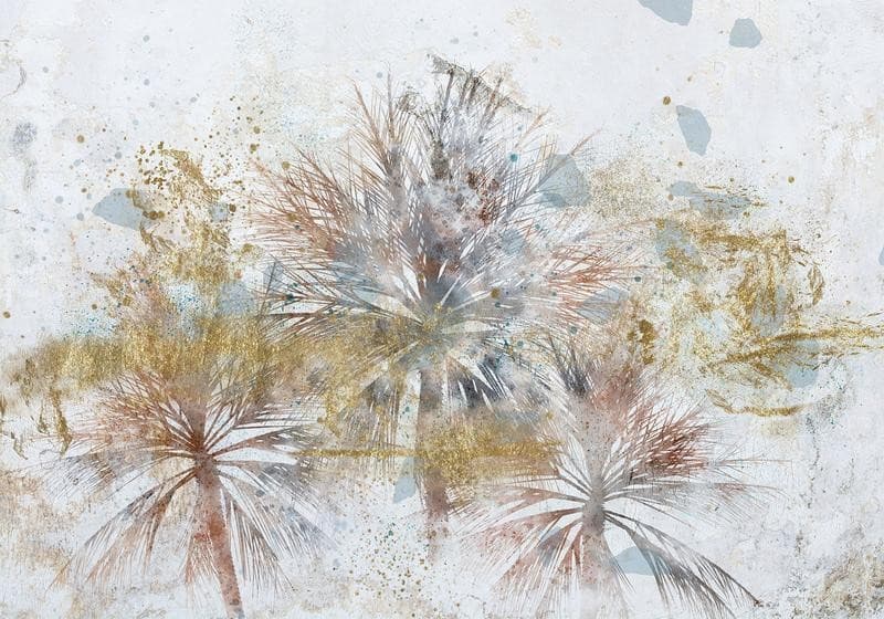 Carta da parati - Grey palms - plant motif in an abstract composition with patterns in Carta da parati Collezione Casa - Trebisacce, commercioVirtuoso.it