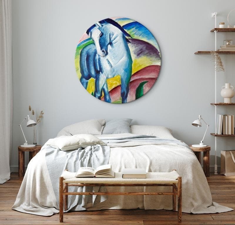 Quadro rotondo Cavallo azzurro Franz Marc riproduzione in Poster e stampe Collezione Casa - Trebisacce, commercioVirtuoso.it