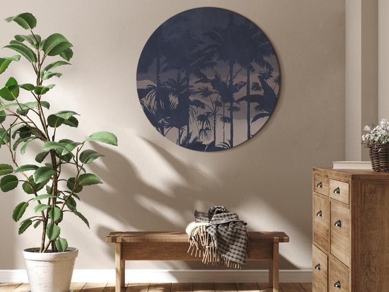Quadro rotondo Palme esotiche nel buio della notte in Poster e stampe Collezione Casa - Trebisacce, commercioVirtuoso.it