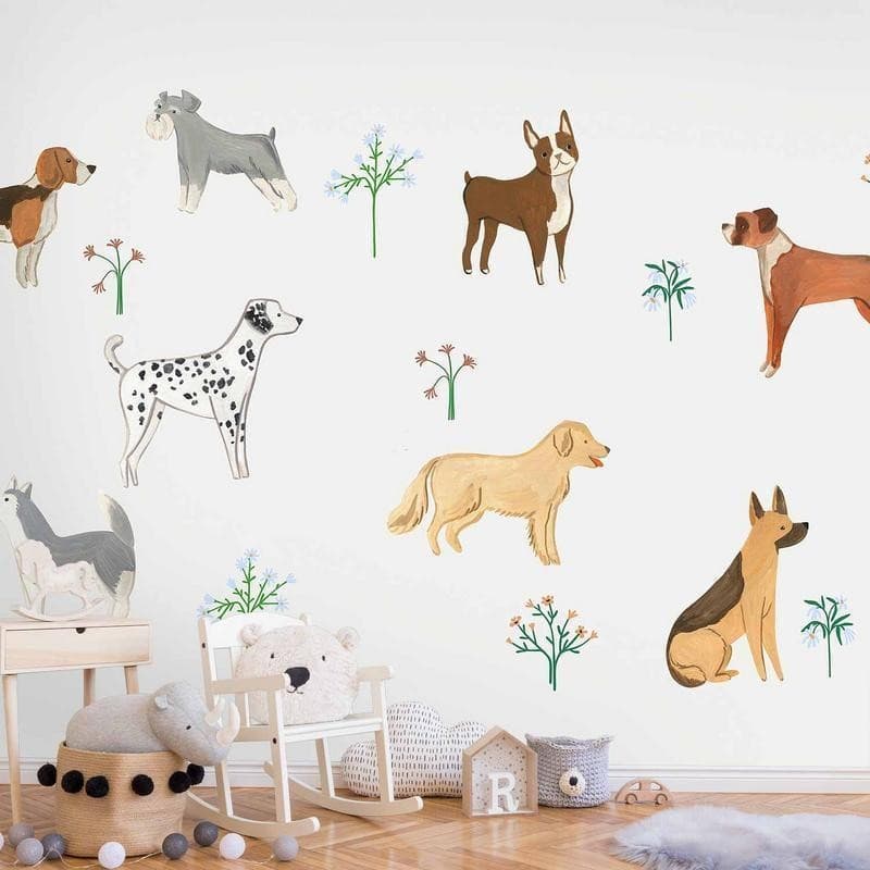 Carta da parati - Doggies - a Subtle Illustration for Children in Carta da parati Collezione Casa - Trebisacce, commercioVirtuoso.it