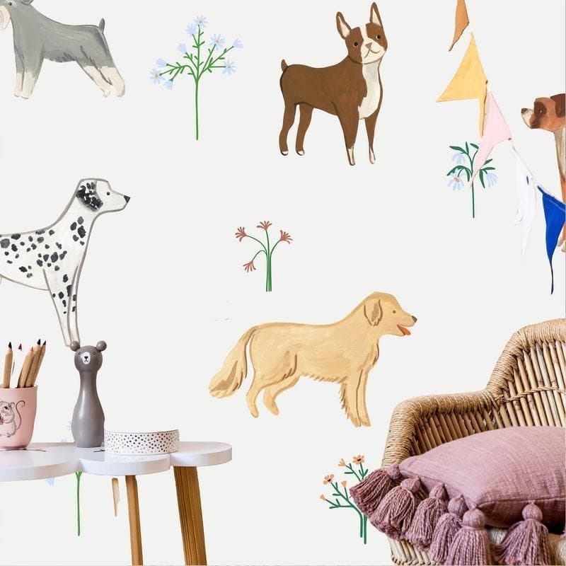 Carta da parati - Doggies - a Subtle Illustration for Children in Carta da parati Collezione Casa - Trebisacce, commercioVirtuoso.it